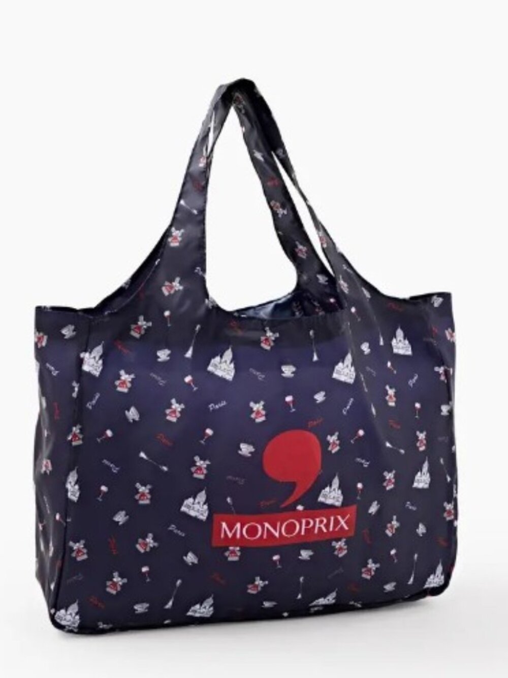 Monoprix Foldable Paris shopping bag, recycled polyester 40x11x30cm